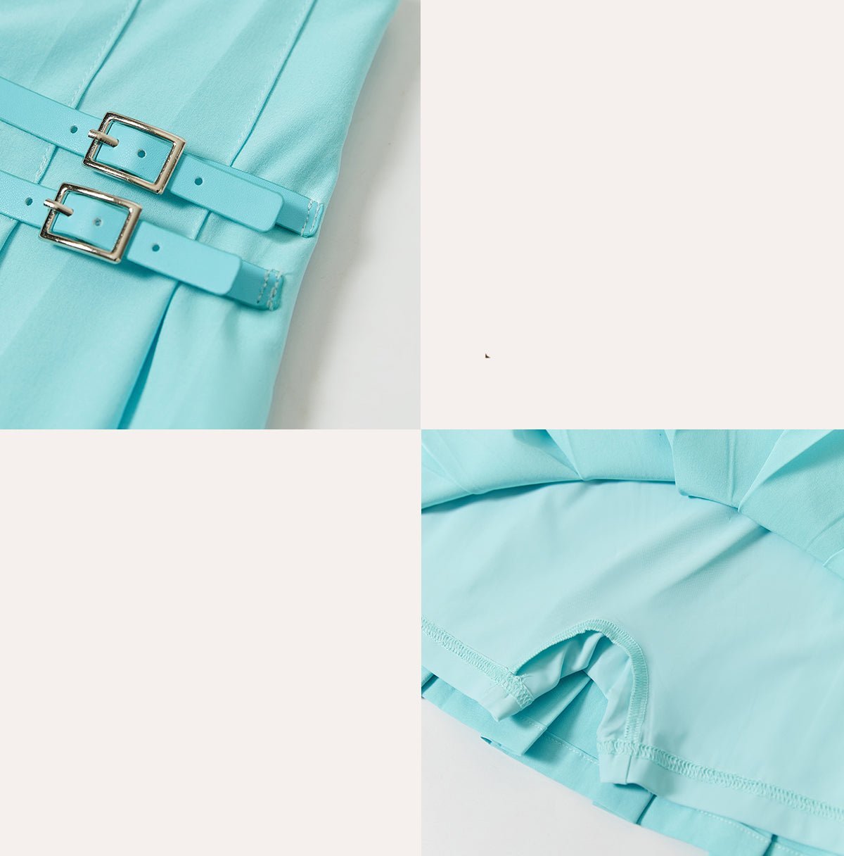 Keypote Aqua Blue Pleated Short Skirt - Erthe Golf