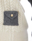Women's Cable Knit Zipup - Melange Gray - Erthe Golf