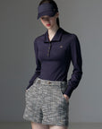 Women's Tweed Shorts - Navy - Erthe Golf