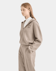 Women's Zip Hoodie - Sepia Beige - Erthe Golf