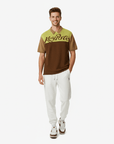 Keypote Men Logo Shirt Pants Set - Brown/White - Erthe Golf
