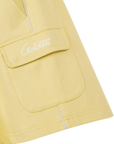 Women's Open Collar Short Sleeve Sweat Shirt Set - Yellow - Erthe Golf