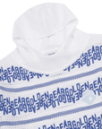 Women's Striped Letter Hoodie Sweater - White - Erthe Golf