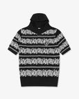 Women's Striped Letter Hoodie Sweater - Black - Erthe Golf
