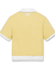 Women's Open Collar Short Sleeve Sweat Shirt Set - Yellow - Erthe Golf