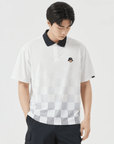 Men's Printed Collar Tee - White - Erthe Golf