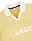 Women's Open Collar Short Sleeve Sweat Shirt Set - Yellow - Erthe Golf