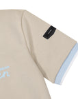 Women's Open Collar Short Sleeve Sweat Shirt Set - Beige - Erthe Golf