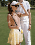 Falcosia Paris Print Pleated Skirt - Erthe Golf