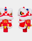 Lion Dance 3 - Wood Golf Headcover - White and Red - Erthe Golf