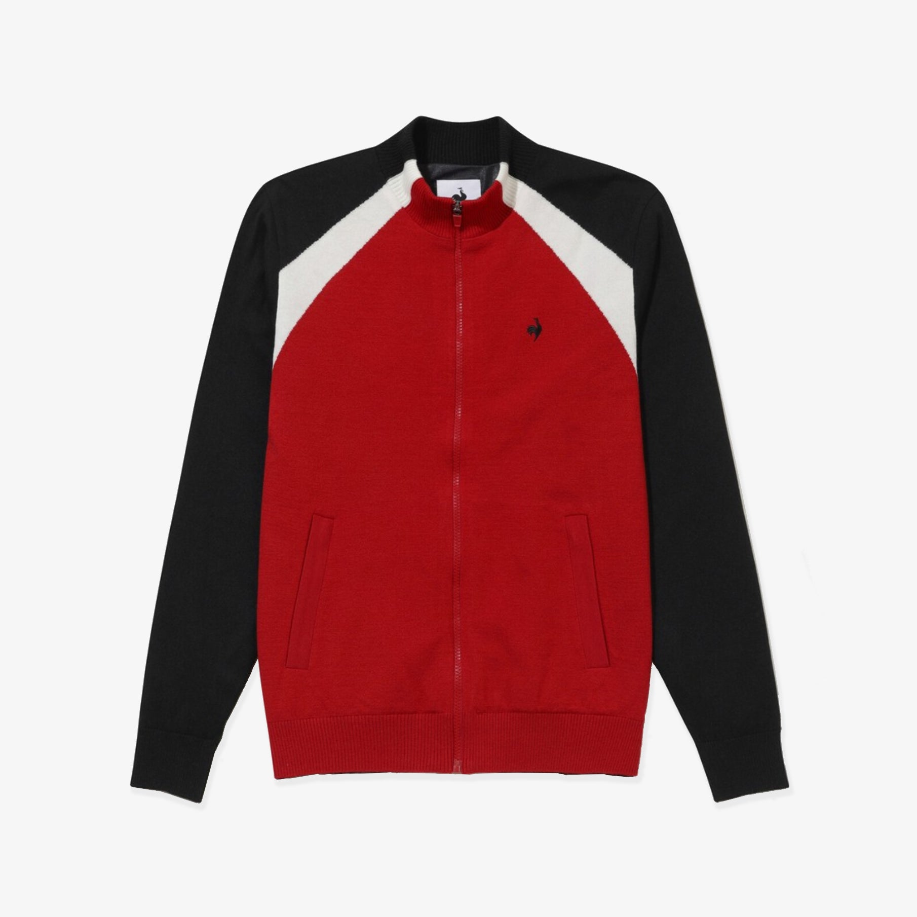 Le Coq Sportif Men's Windproof Full Zip Cardigan - Red | Erthe Golf