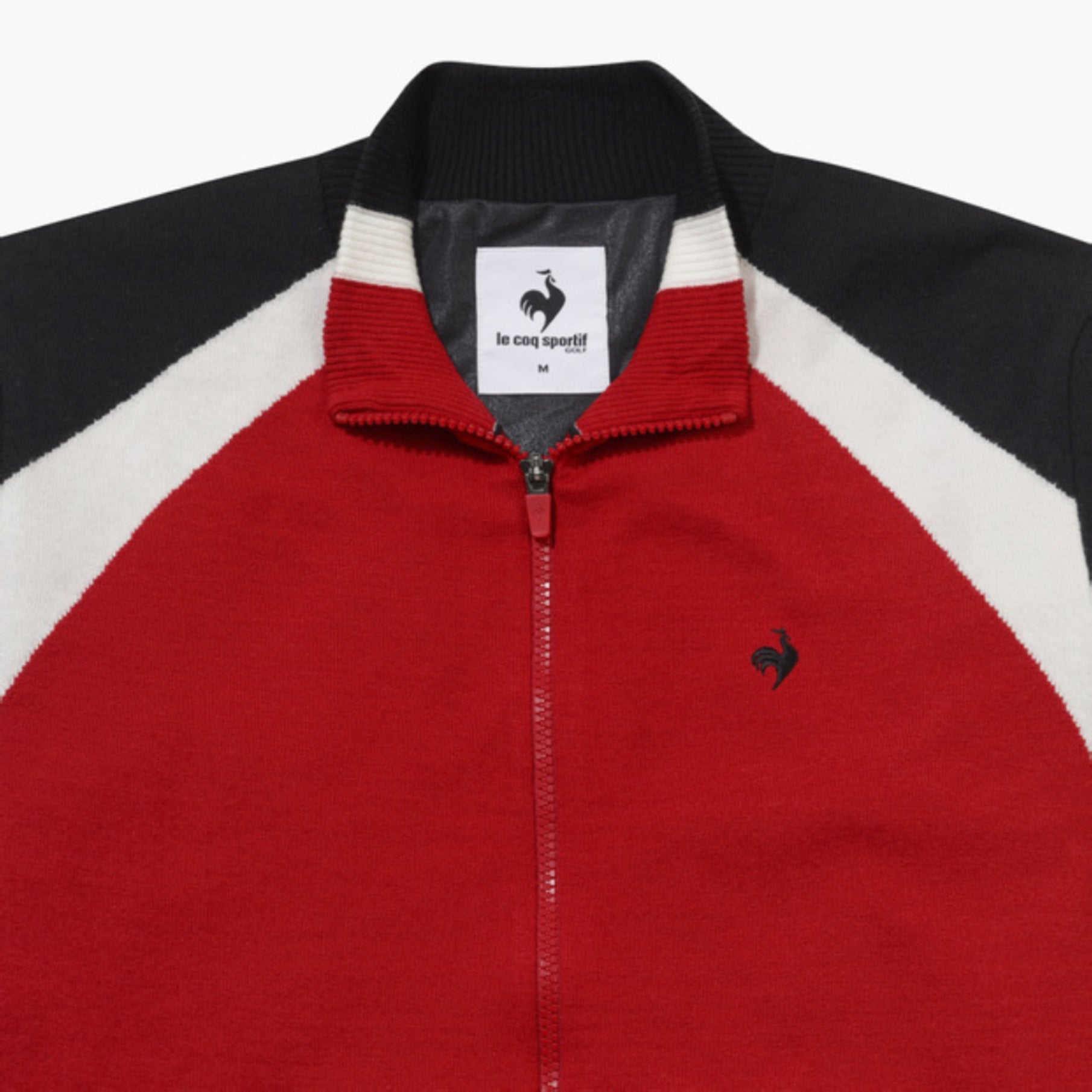 Le Coq Sportif Men's Windproof Full Zip Cardigan - Red | Erthe Golf