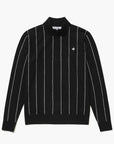 Men's Striped Half - Zip Sweater - Black - Erthe Golf
