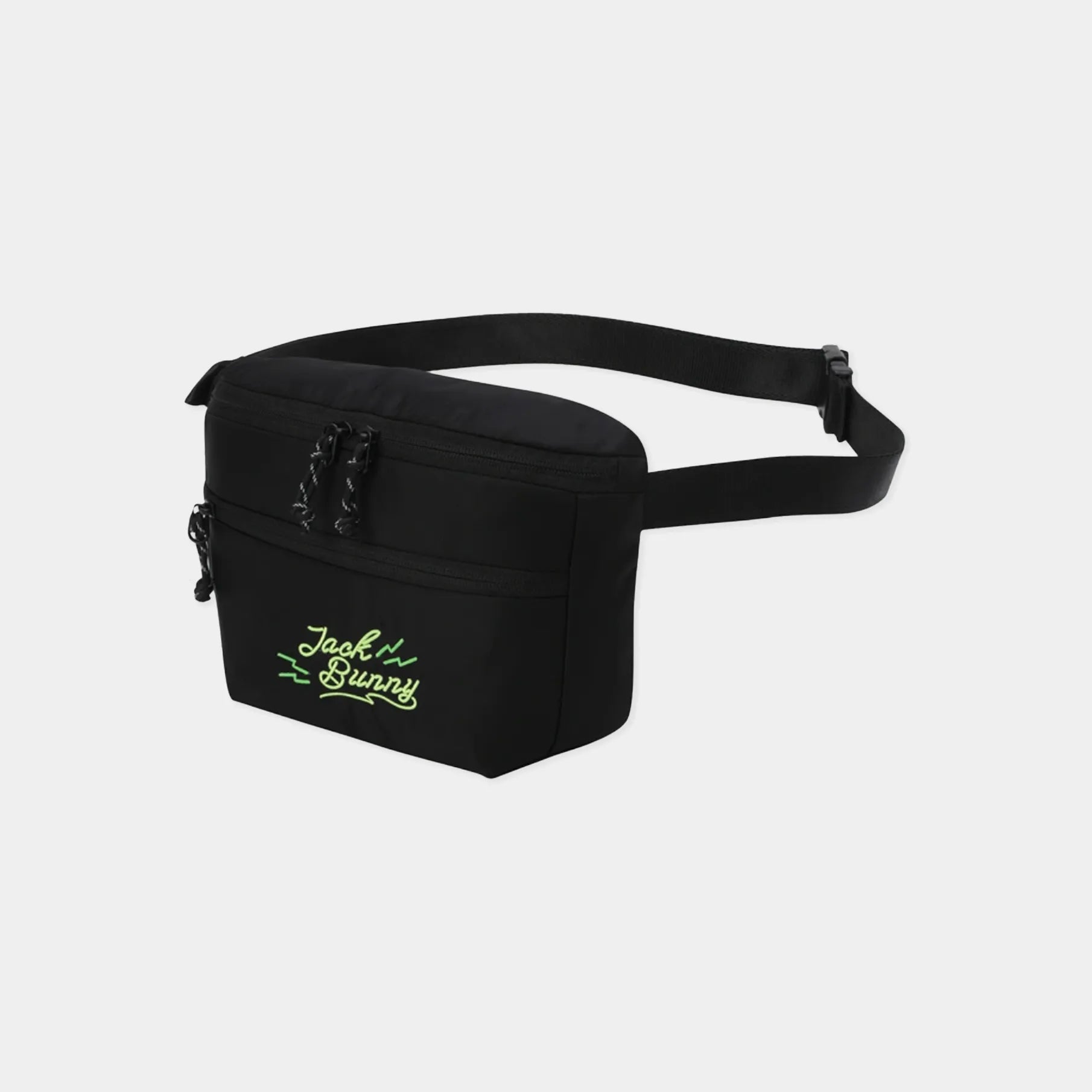 Pearly Gates [Jack Bunny] Men's Neon Embroidered Hip Bag - Black