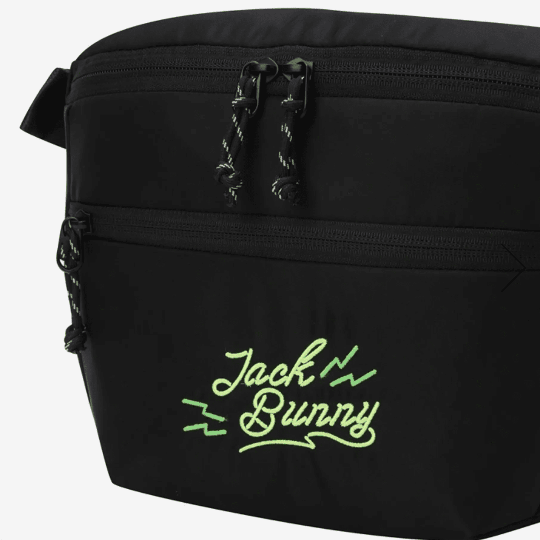 Pearly Gates [Jack Bunny] Men's Neon Embroidered Hip Bag - Black