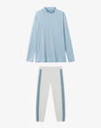 Men Shirt Joggers Set - Light Blue/White - Erthe Golf