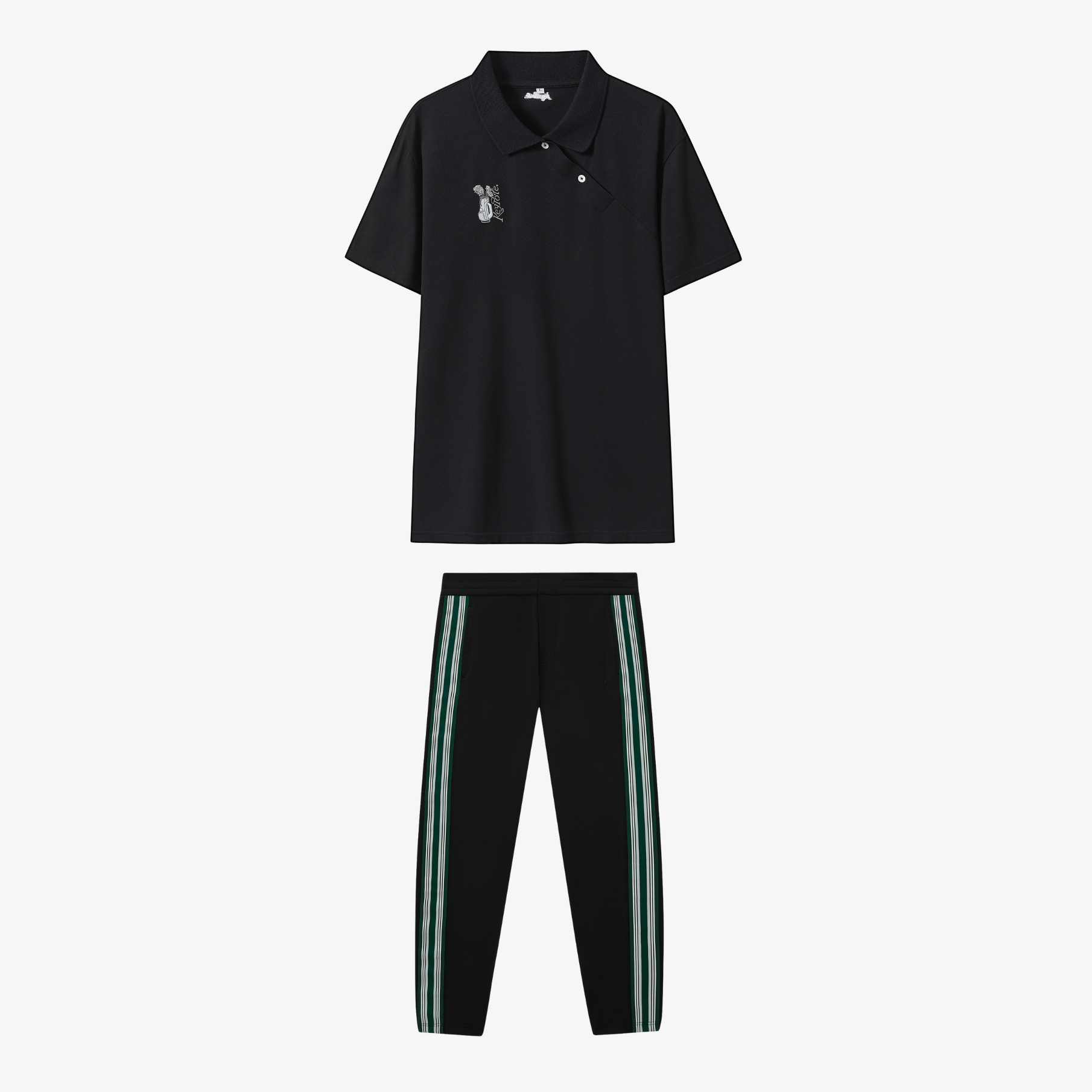 Men Polo Joggers Set - Black - Erthe Golf