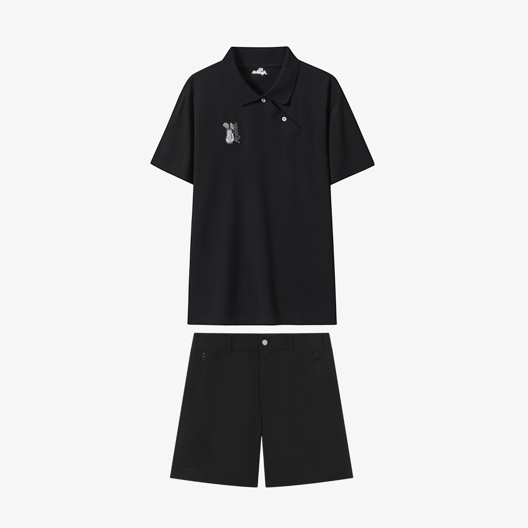 Men Shirts Shorts Set - Black - Erthe Golf