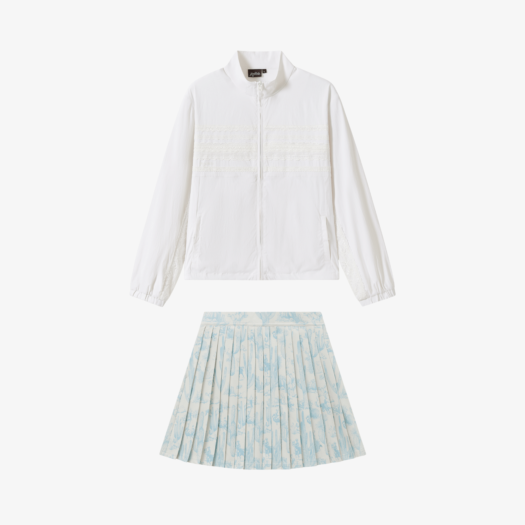 Women Jacket Skirt Set - White - Erthe Golf