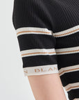 Lanvin Blanc Black Stripe Knit Top - Erthe Golf
