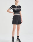 Lanvin Blanc Black Stripe Knit Top - Erthe Golf