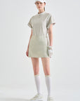 Lanvin Blanc Light Khaki Mini Skirt - Erthe Golf