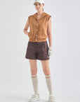 Lanvin Blanc Women's Knit Vest - Camel - Erthe Golf