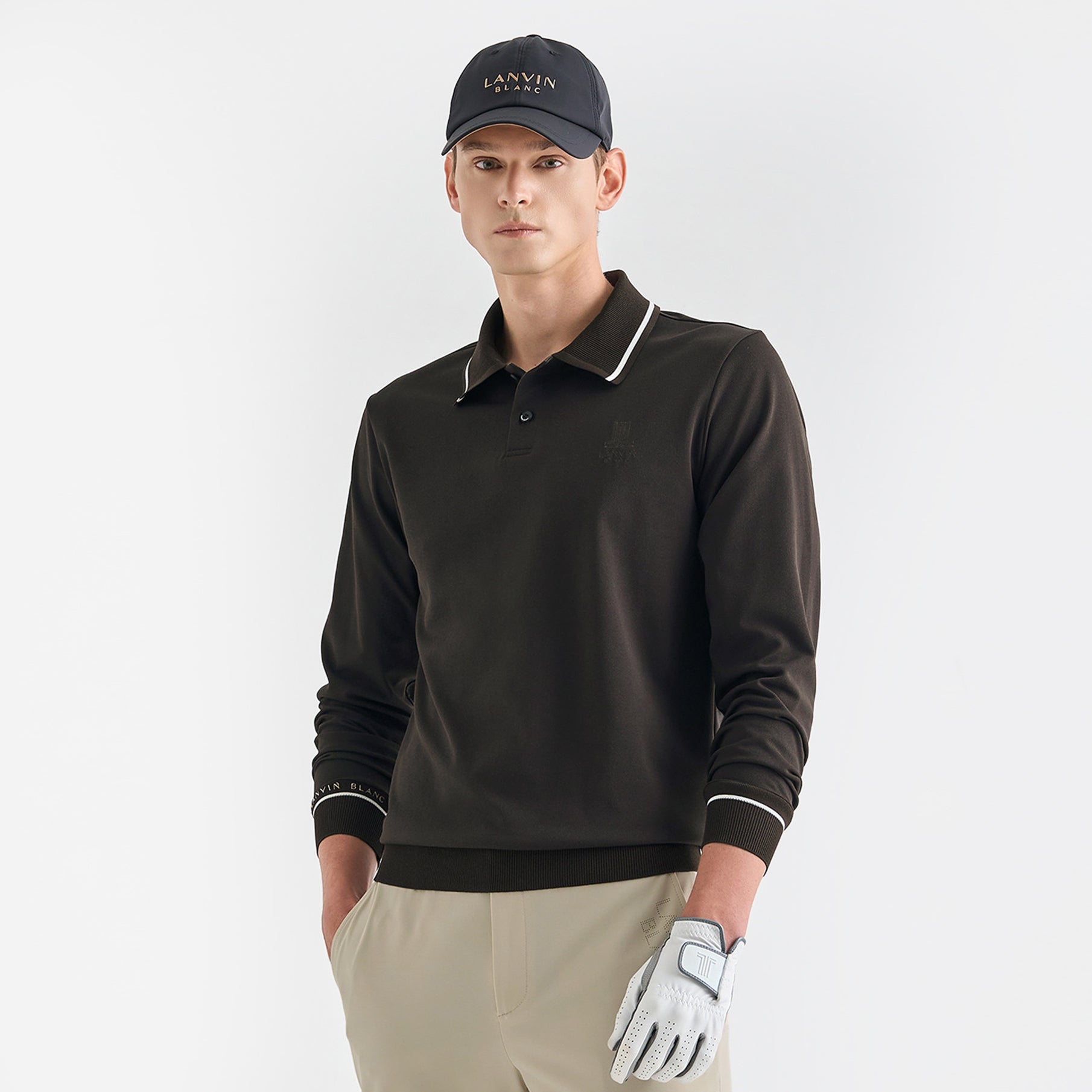 Lanvin Blanc Men's Polo - Burgundy - Erthe Golf