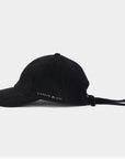 Black cap with 'LANVIN BLANC' logo on a light gray background