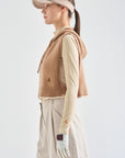 Lanvin Blanc Women's Hoodie Vest - Camel - Erthe Golf