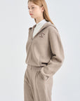 Lanvin Blanc Women's Zip Hoodie - Sepia Beige - Erthe Golf