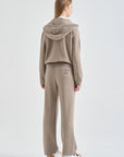 Lanvin Blanc Women's Zip Hoodie - Sepia Beige - Erthe Golf