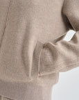 Lanvin Blanc Women's Zip Hoodie - Sepia Beige - Erthe Golf