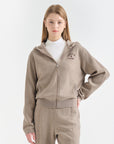 Lanvin Blanc Women's Zip Hoodie - Sepia Beige - Erthe Golf