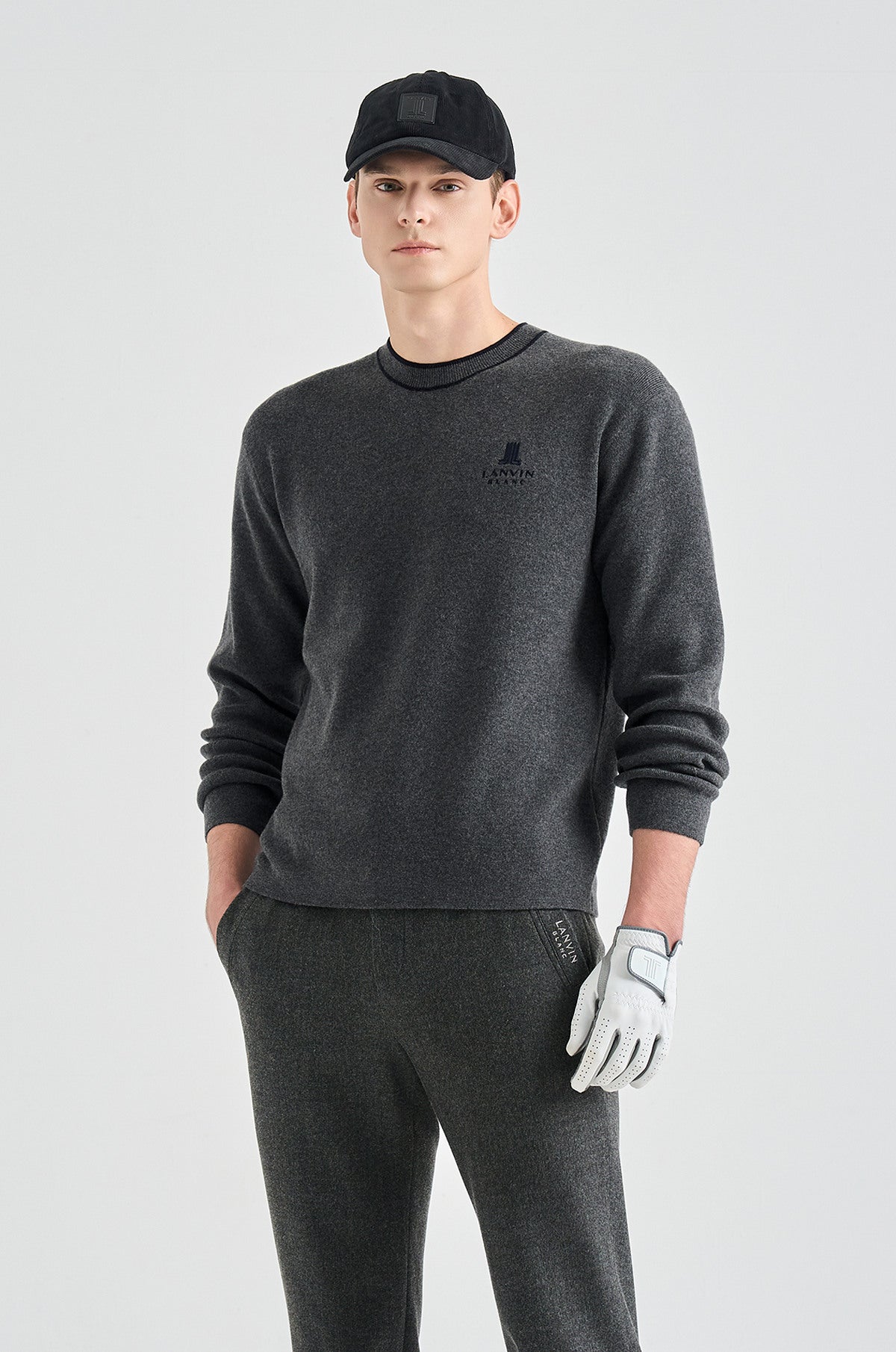 Lanvin Blanc Men's Sweater - Dark Grey - Erthe Golf