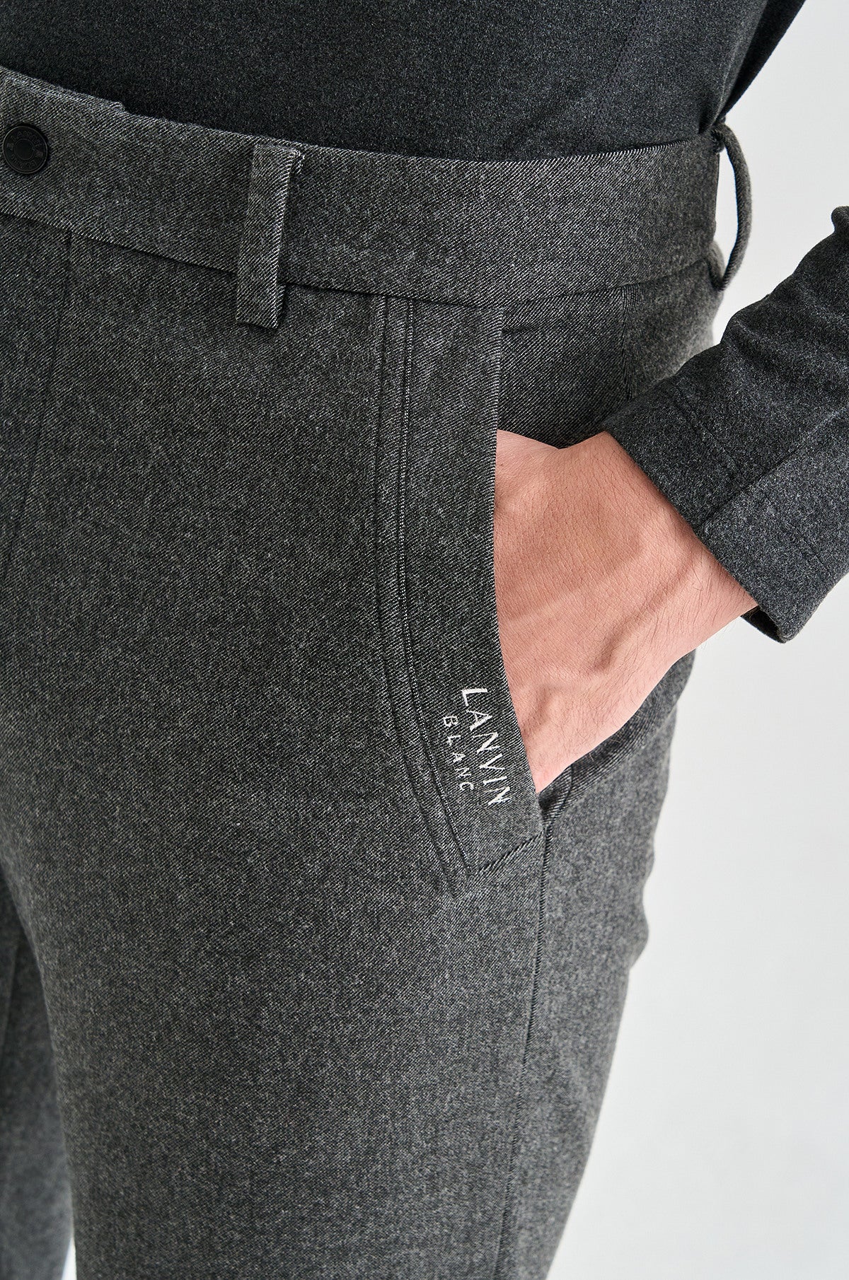 Lanvin Blanc Men's Knit Pants - Charcoal Grey - Erthe Golf