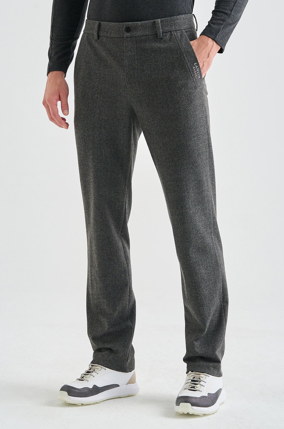 Lanvin Blanc Men's Knit Pants - Charcoal Grey - Erthe Golf