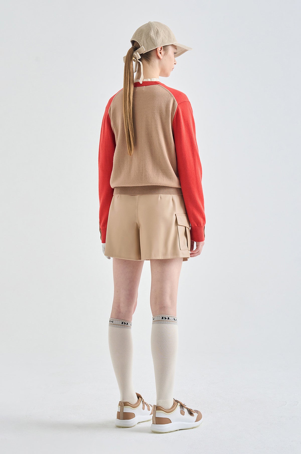 Lanvin Blanc Women's Leather Shorts - Beige - Erthe Golf