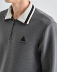 Lanvin Blanc Men's Zip Sweater - Charcoal Grey - Erthe Golf