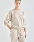 Lanvin Blanc Women's Sweatshirt - Oatmeal - Erthe Golf