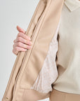 Lanvin Blanc Women's Leather Jacket - Beige - Erthe Golf