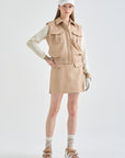 Lanvin Blanc Women's Leather Jacket - Beige - Erthe Golf
