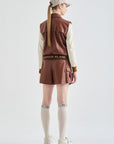Lanvin Blanc Women's Leather Jacket - Red Brown - Erthe Golf