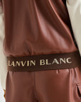 Lanvin Blanc Women's Leather Jacket - Red Brown - Erthe Golf