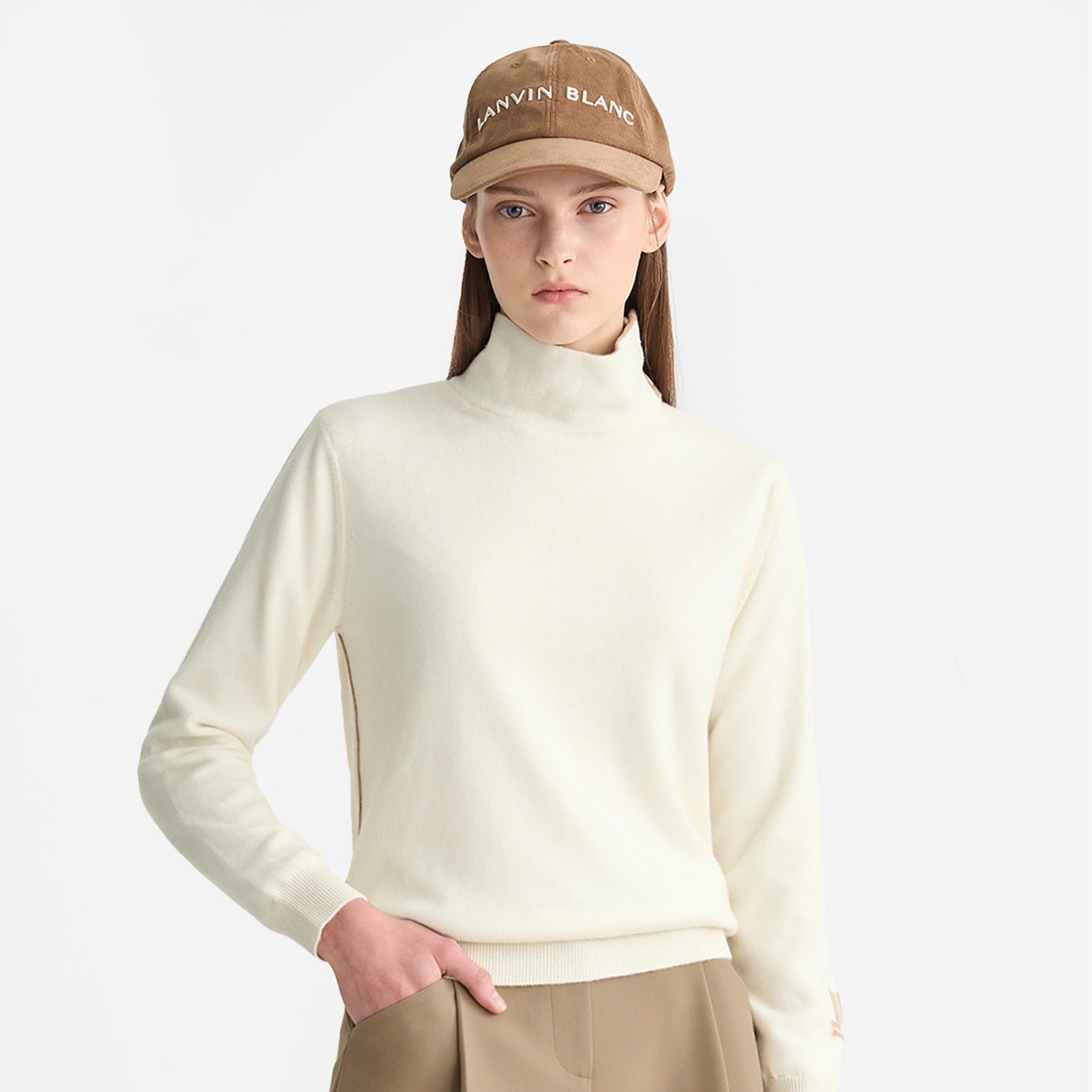 Lanvin Blanc Women's Turtle Neck Top - Ivory - Erthe Golf