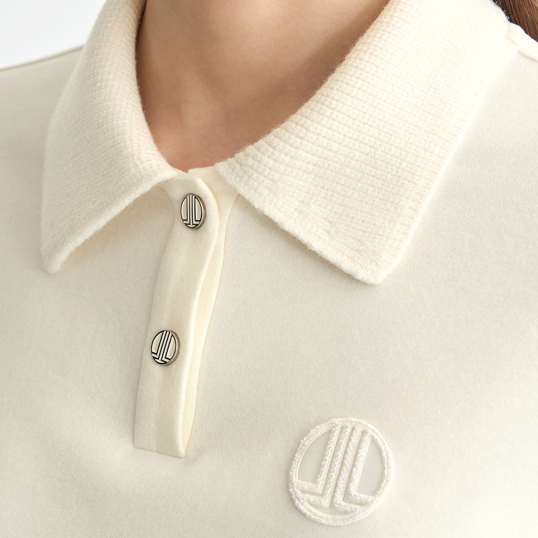 Lanvin Blanc Women's Long Sleeve Polo - Off White - Erthe Golf