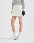 Women's Stretch Panel Mini Skirt - Off White - Erthe Golf