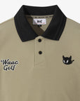 Men's Ribbed Collar Polo - Beige - Erthe Golf