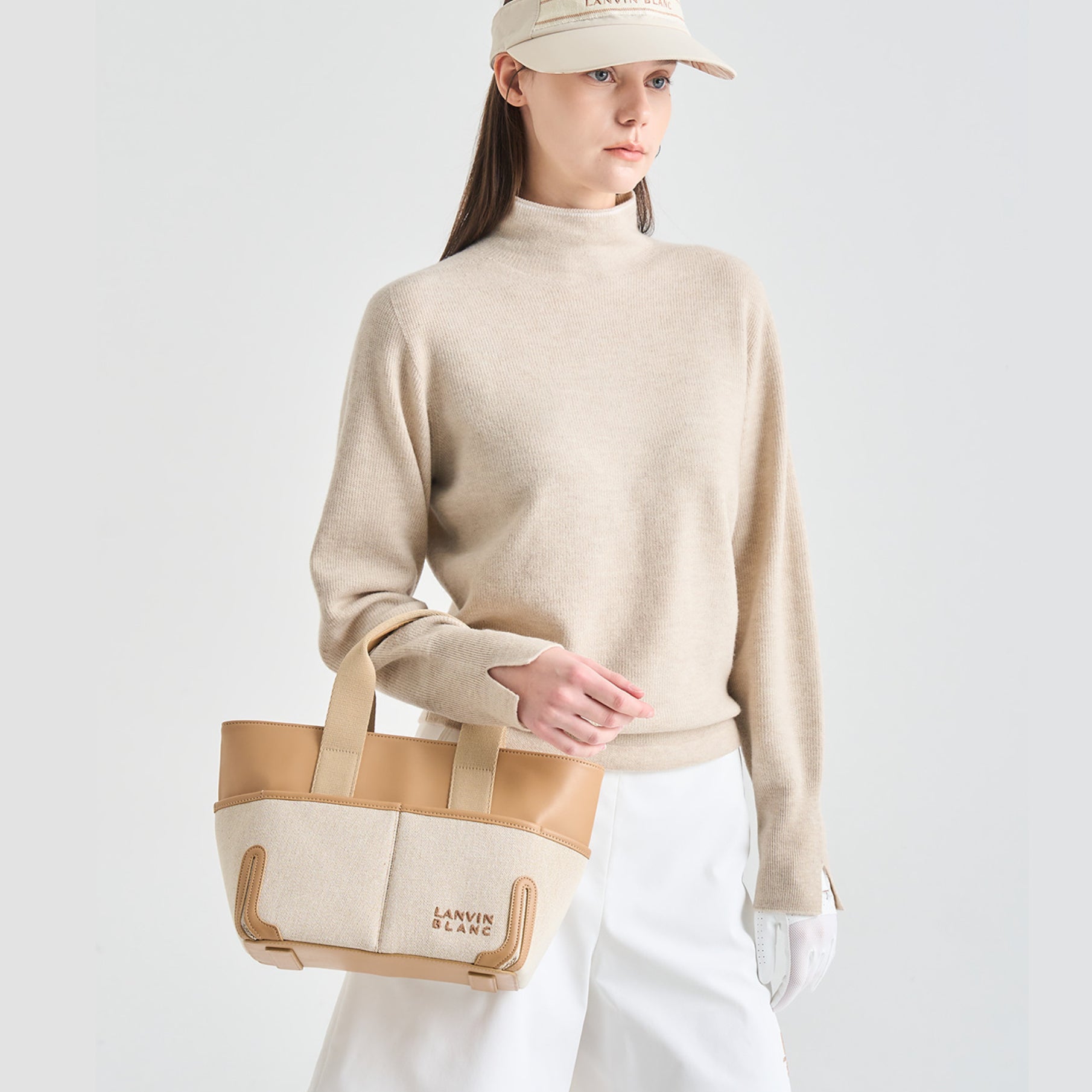 Lanvin Blanc Women's Two-Way Bag - Beige | Erthe Golf