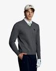 Men's Collared V - Neck Sweater - Gray - Erthe Golf